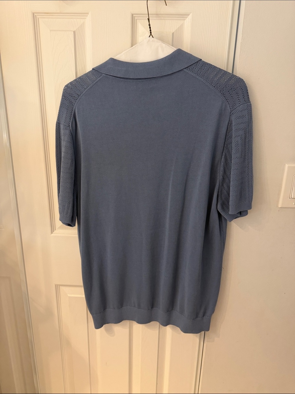 Reiss Light Blue Short Sleeve Knit Polo - Picture 3 of 3